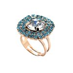 Ring by Mariana Woman Elegant Aquamarine and Clear Swarovski Crystals - Image 2