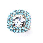 Ring by Mariana Woman Elegant Aquamarine and Clear Swarovski Crystals - Image 3