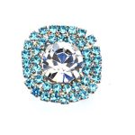 Ring by Mariana Woman Glamorous Aquamarine and Clear Swarovski Crystals - Image 3