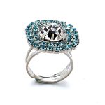 Ring by Mariana Woman Glamorous Aquamarine and Clear Swarovski Crystals - Image 2