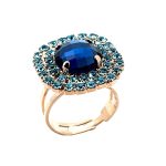 Ring by Mariana Woman Exquisite Blue and Aquamarine Swarovski Crystals - Image 2