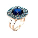 Ring by Mariana Woman Exquisite Blue and Aquamarine Swarovski Crystals
