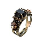 Ring by Mariana Woman Timeless Jet and Topaz Swarovski Crystals