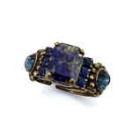 Ring by Mariana Woman Classy Lapis Lazuli Mineral and Montana Swarovski Crystals - Image 3