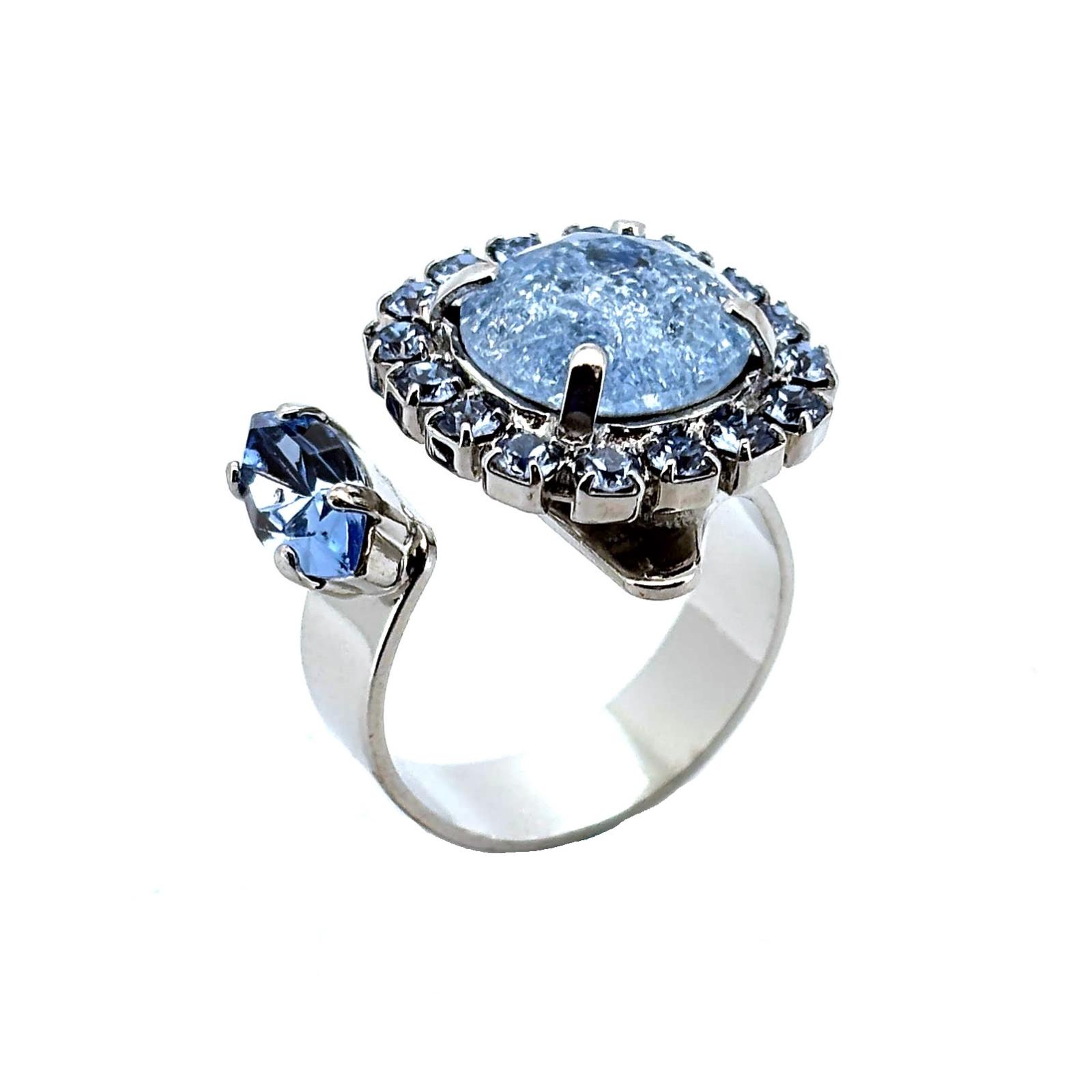 R-7326-211ICE-RO (1) Ring by Mariana Woman Gorgeous Sapphire Swarovski Crystals - Image 1