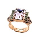 Ring by Mariana Woman Lovely Rose and Peridot Swarovski Crystals - Image 2
