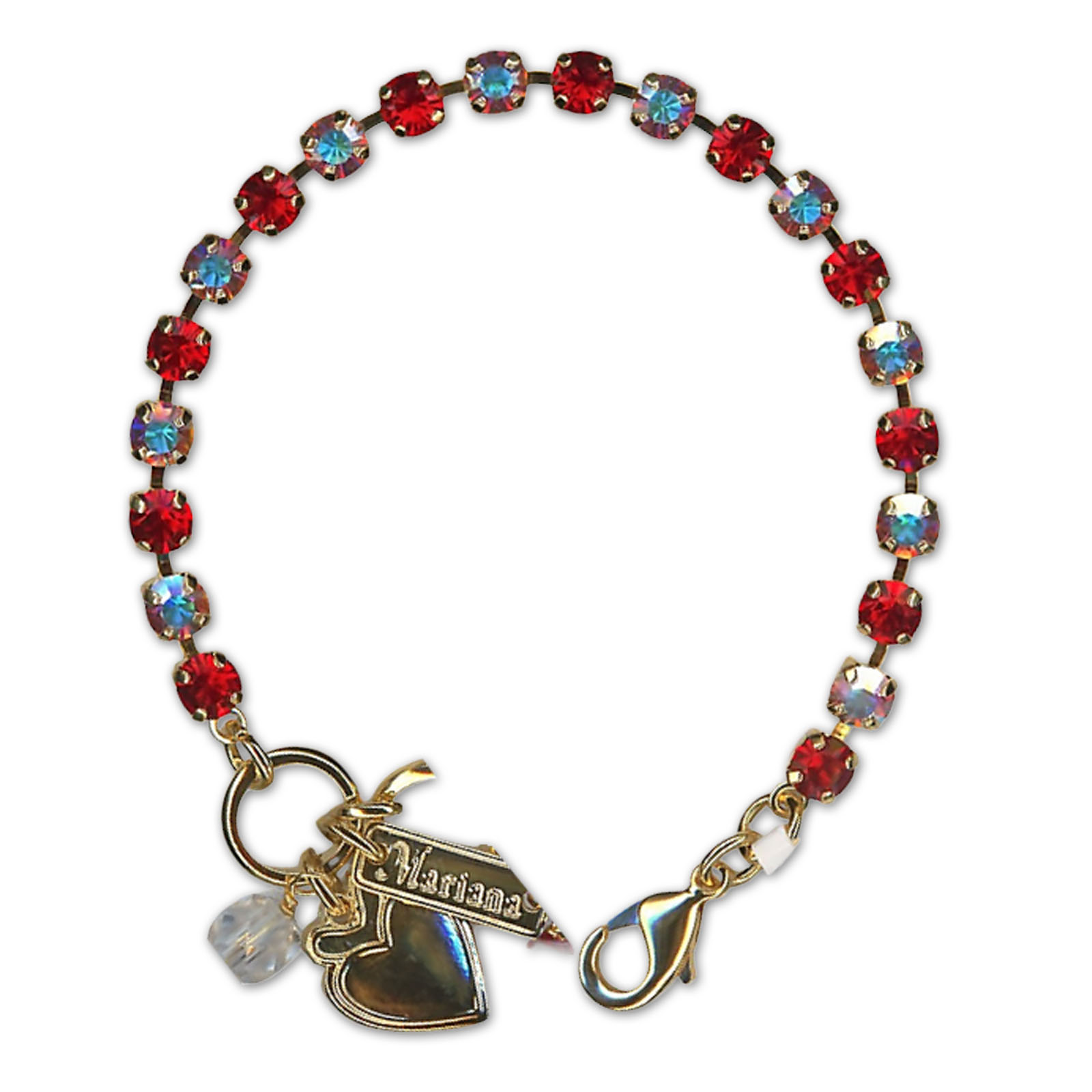 B-4000-2271AB-YG (1) Bracelet by Mariana Woman Sassy Siam and AB Swarovski Crystals - Image 1
