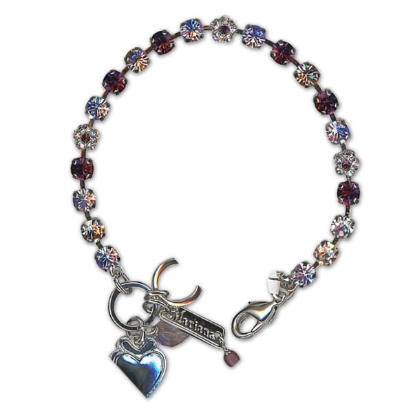 Bracelet by Mariana Woman Charming Amethyst and Violet Swarovski Crystals