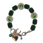 Bracelet by Mariana Woman Elegant Emerald and Clear Swarovski Crystals - Image 2