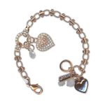 Bracelet by Mariana Woman Heart Dangle Clear and Opal Swarovski Crystals - Image 3
