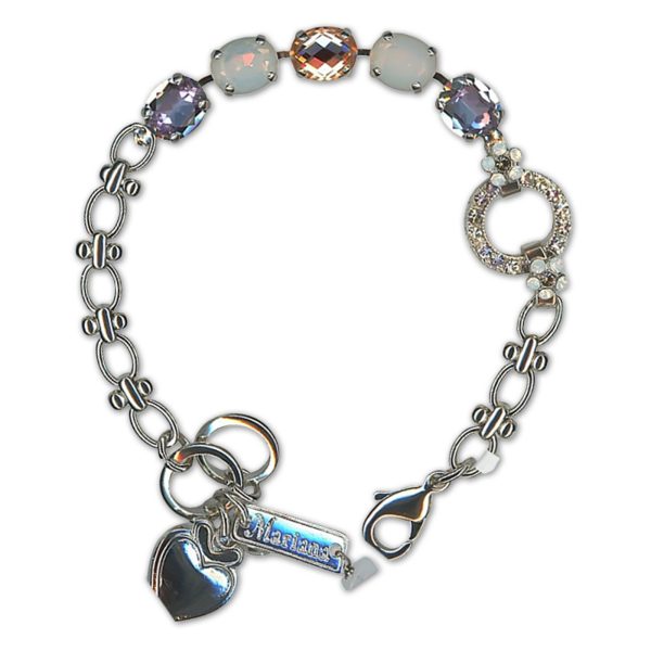 Bracelet by Mariana Woman Alluring Peach and Violet Swarovski Crystals