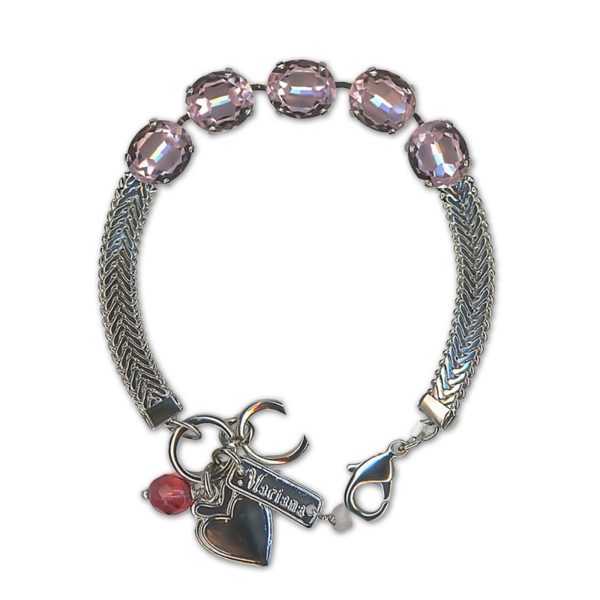 Bracelet by Mariana Woman Lovely Light Rose Swarovski Crystals