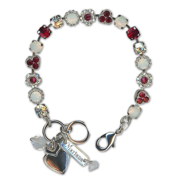 Bracelet by Mariana Woman Beautiful Moonlight and Ruby Swarovski Crystals