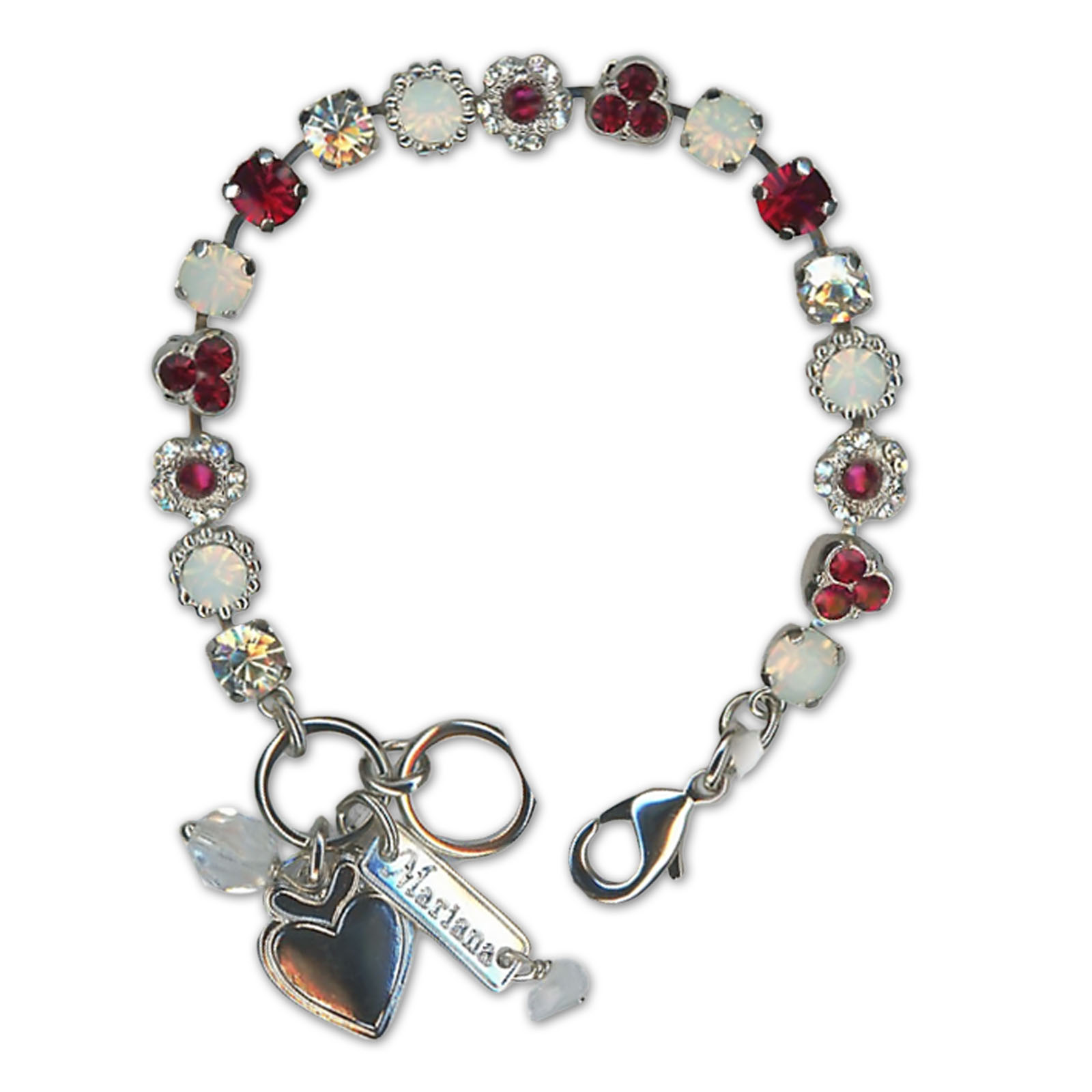 B-4028-MOL-1-RO (3) Bracelet by Mariana Woman Beautiful Moonlight and Ruby Swarovski Crystals - Image 1