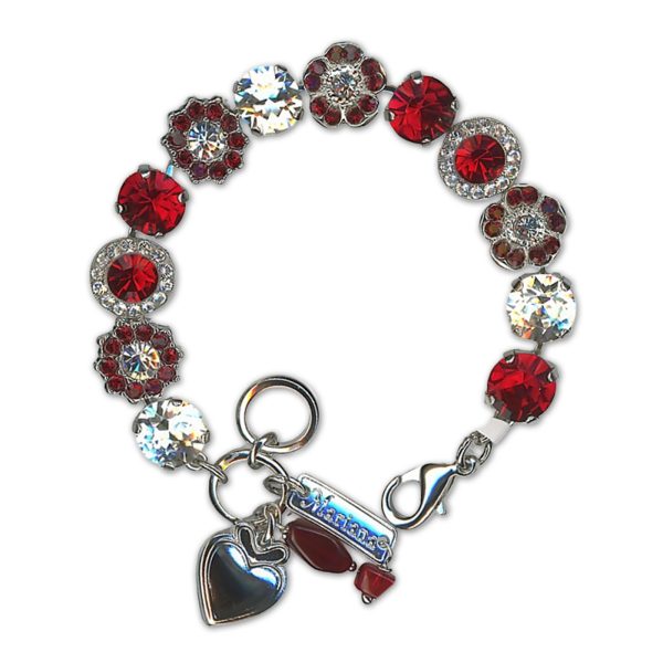 Bracelet by Mariana Woman Stunning Siam and Clear Swarovski Crystals