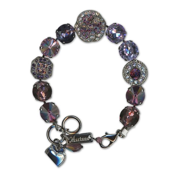 Bracelet by Mariana Woman Glamorous Amethyst Swarovski Crystals