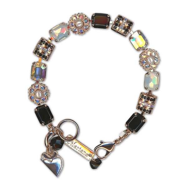 Bracelet by Mariana Woman Exquisite Jet and AB Swarovski Crystals