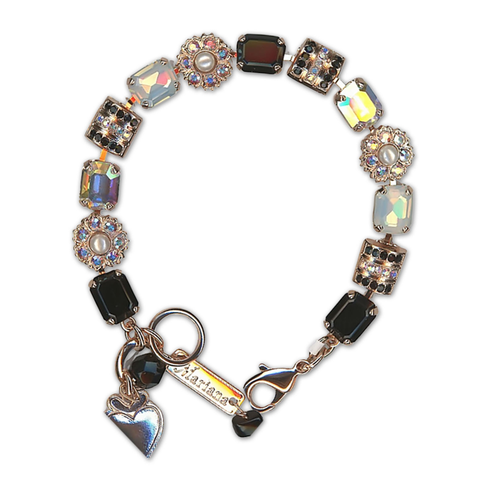 B-4099-87280-RG (1) Bracelet by Mariana Woman Exquisite Jet and AB Swarovski Crystals - Image 1
