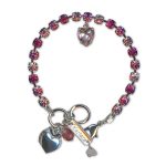 Bracelet by Mariana Woman Charming Fuchsia and Rose Swarovski Crystals