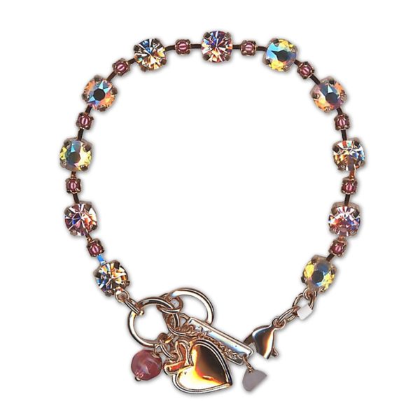Bracelet by Mariana Woman Ethereal Rose and Silk Swarovski Crystals