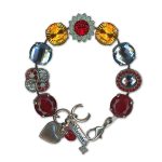 Bracelet by Mariana Woman Elegant Red and Topaz Swarovski Crystals - Image 2