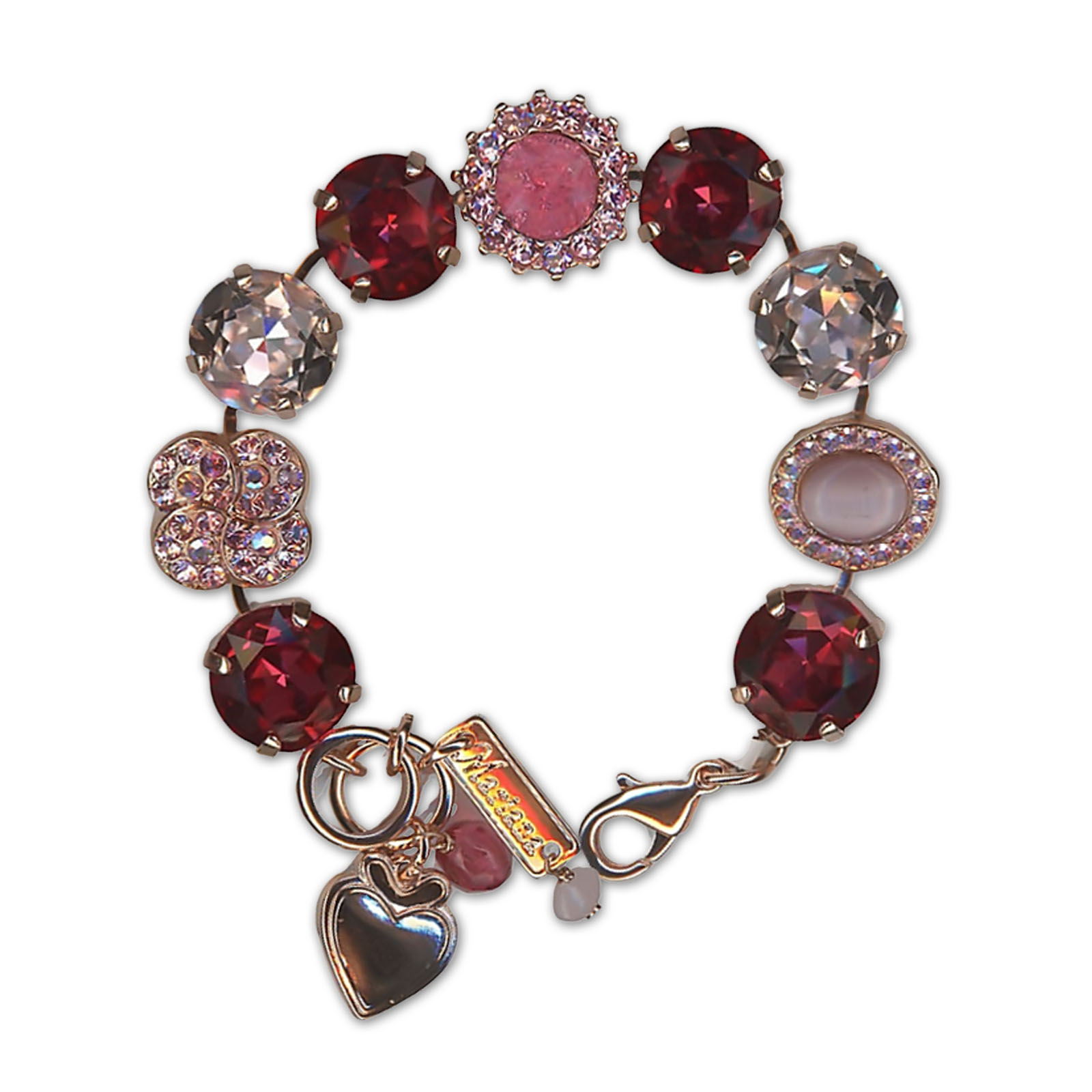 B-4195-3-5011-RG (2) Bracelet by Mariana Woman Stunning Rose Swarovski Crystals - Image 1