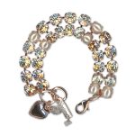 Bracelet by Mariana Woman Timeless Pearl and Silk Swarovski Crystals - Image 2