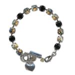 Bracelet by Mariana Woman Precious Jet and Golden Swarovski Crystals