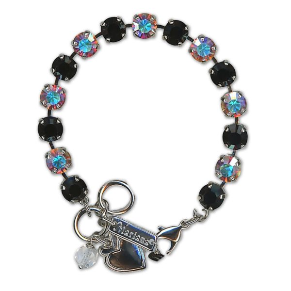 Bracelet by Mariana Woman Shimmering AB and Jet Swarovski Crystals