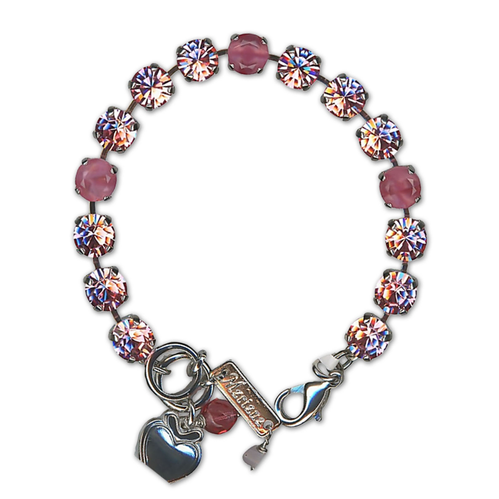 B-4252-74R223-RO (2) Bracelet by Mariana Woman Lovely Rose Swarovski Crystals - Image 1