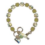 Bracelet by Mariana Woman Charming Jade Olive Mineral and Jonquil Swarovski Crystals - Image 2