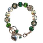 Bracelet by Mariana Woman Beautiful Emerald and Golden Swarovski Crystals