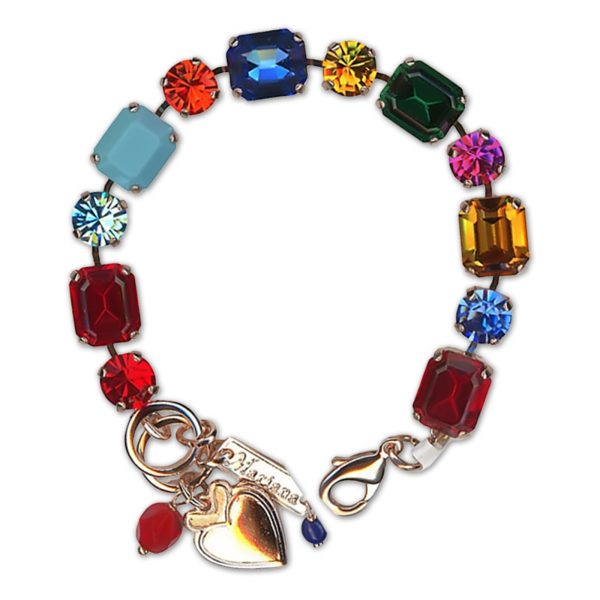 Bracelet by Mariana Woman Charming Multi Colored Swarovski Crystals