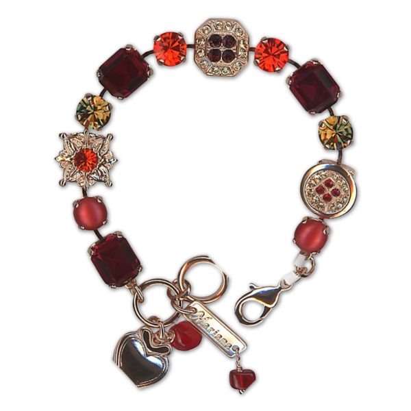 Bracelet by Mariana Woman Elegant Ruby and Siam Swarovski Crystals