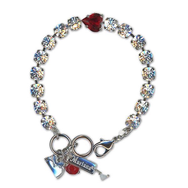 Bracelet by Mariana Woman Glamorous Siam and Clear Swarovski Crystals