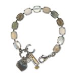 Bracelet by Mariana Woman Timeless White Shell Mineral and Riverstone Swarovski Crystals - Image 2