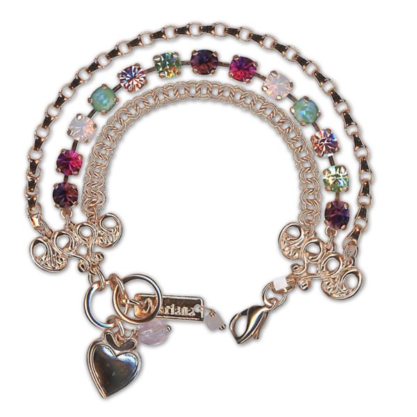 Bracelet by Mariana Woman Sophisticated Amethyst and Rose Swarovski Crystals