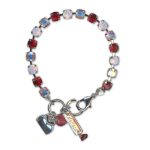 Bracelet by Mariana Woman Beautiful Red and Pink Swarovski Crystals