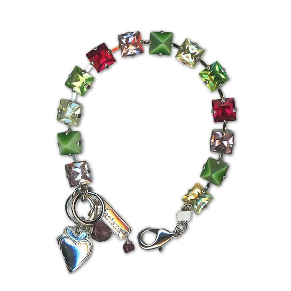 Bracelet by Mariana Woman Elegant Siam and Green Swarovski Crystals
