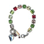 Bracelet by Mariana Woman Elegant Siam and Green Swarovski Crystals - Image 3