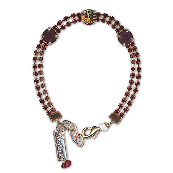 Bracelet by Mariana Woman Stunning Siam and Burgundy Swarovski Crystals