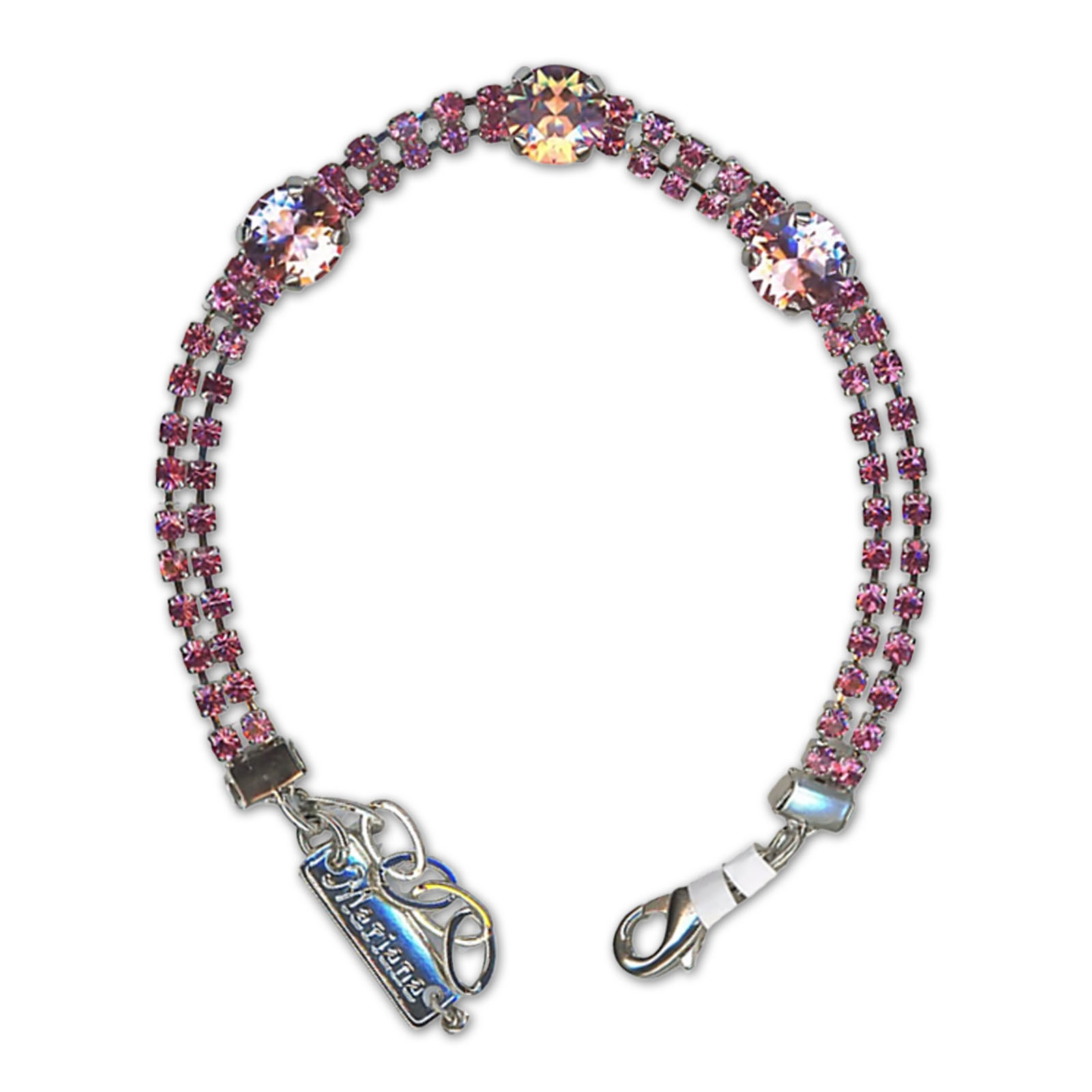 B-4444-5011-RO (1) Bracelet by Mariana Woman Lovely Rose and Silk Swarovski Crystals - Image 1