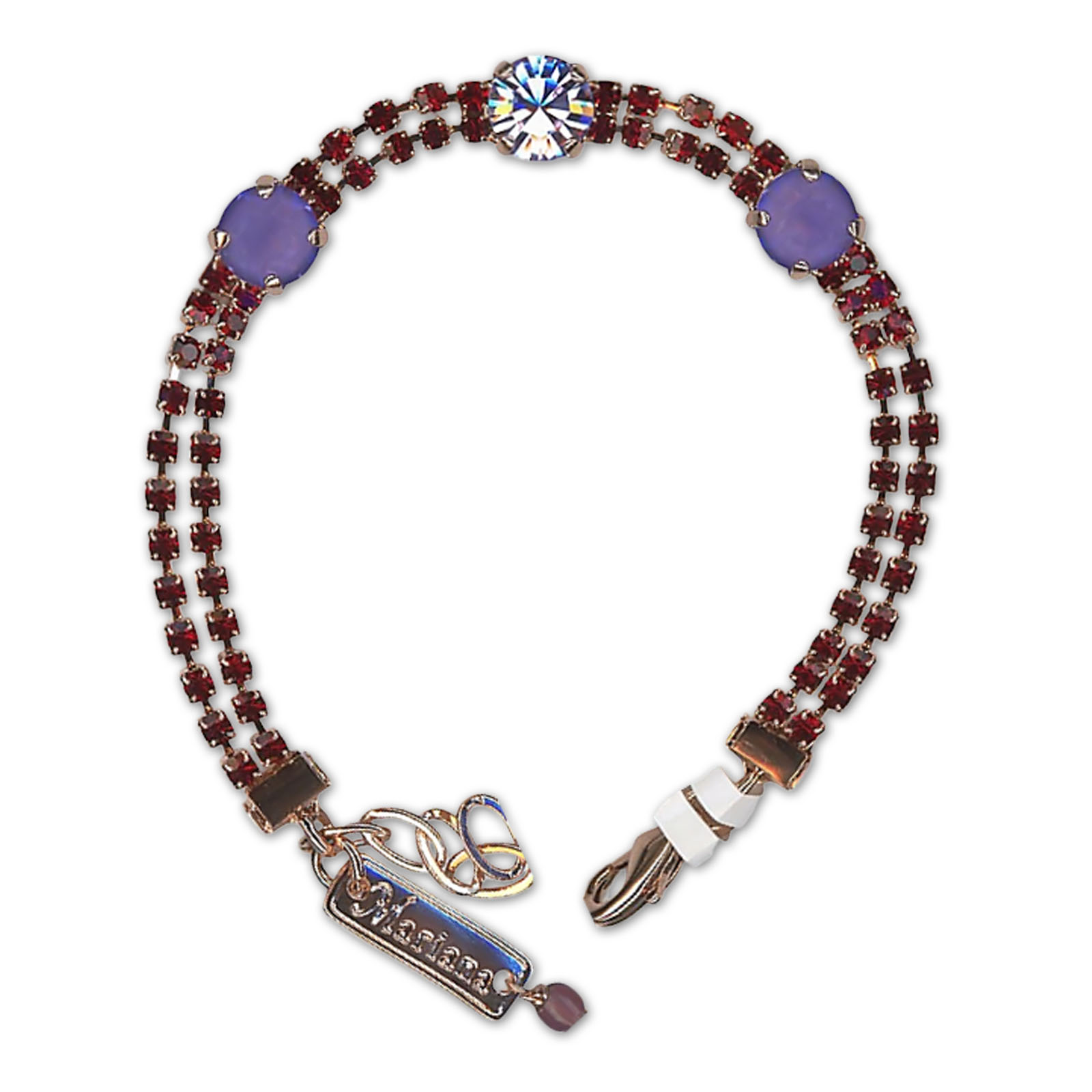 B-4444-5015-RG (3) Bracelet by Mariana Woman Glamorous Lavender and Siam Swarovski Crystals - Image 1