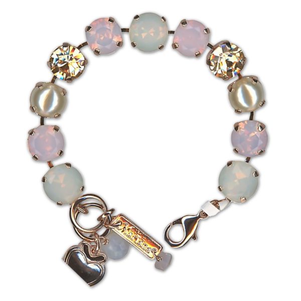 Bracelet by Mariana Woman Lovely Pearl and Golden Swarovski Crystals