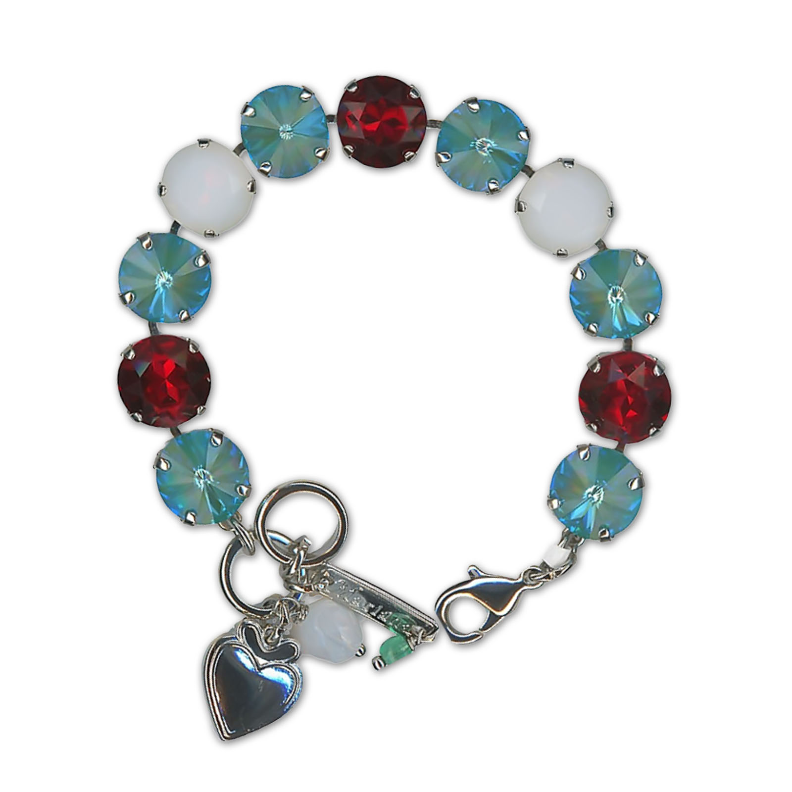 B-4474R-142-3-RO (1) Bracelet by Mariana Woman Charming Laguna and Siam Swarovski Crystals - Image 1