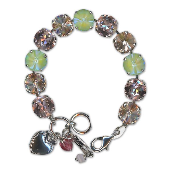 Bracelet by Mariana Woman Lovely Rose and Peridot Swarovski Crystals