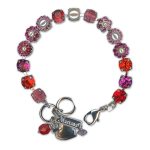 Bracelet by Mariana Woman Chic Siam and Fuchsia Swarovski Crystals