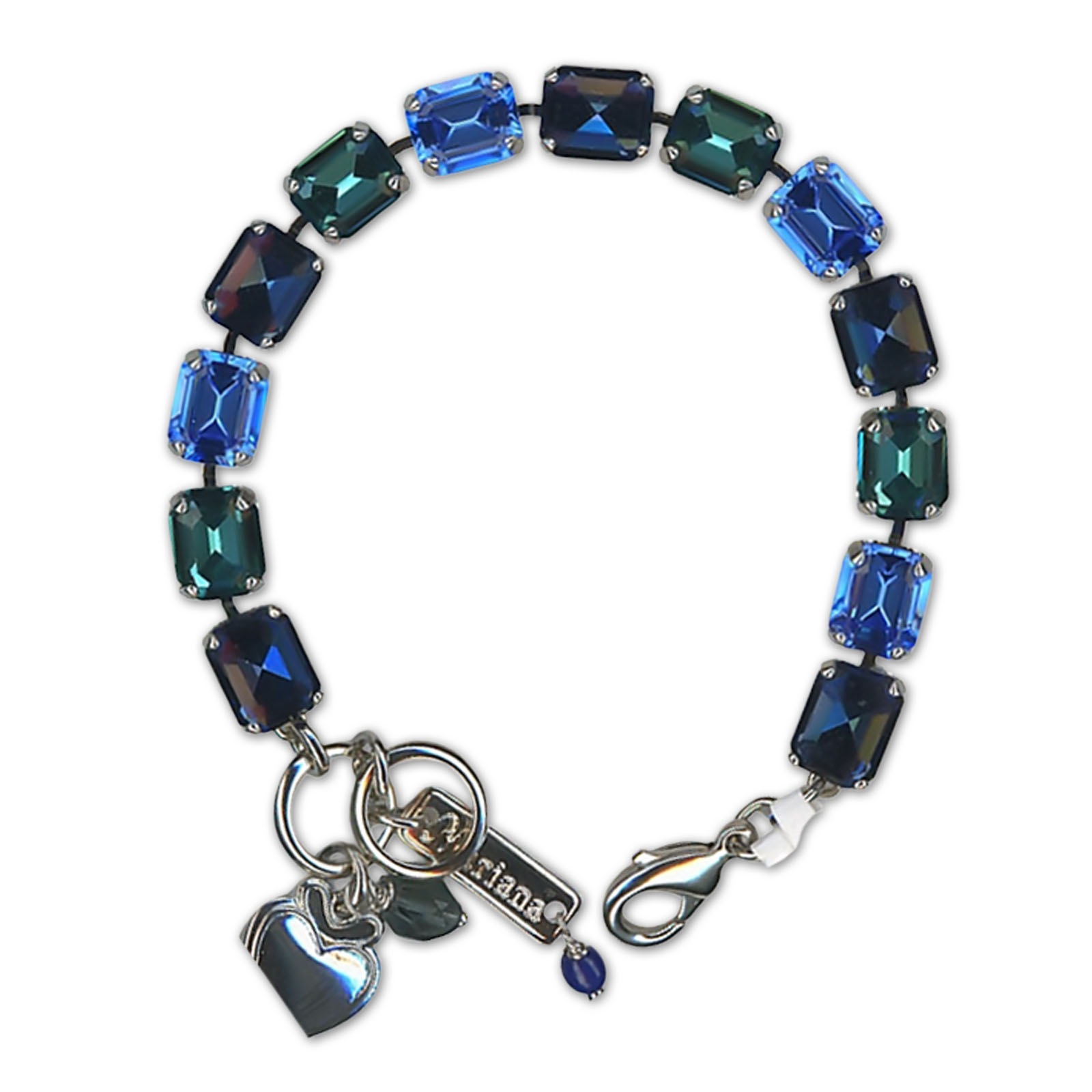 B-4492-1137-RO (3) Bracelet by Mariana Woman Luxurious Sapphire and Montana Swarovski Crystals - Image 1