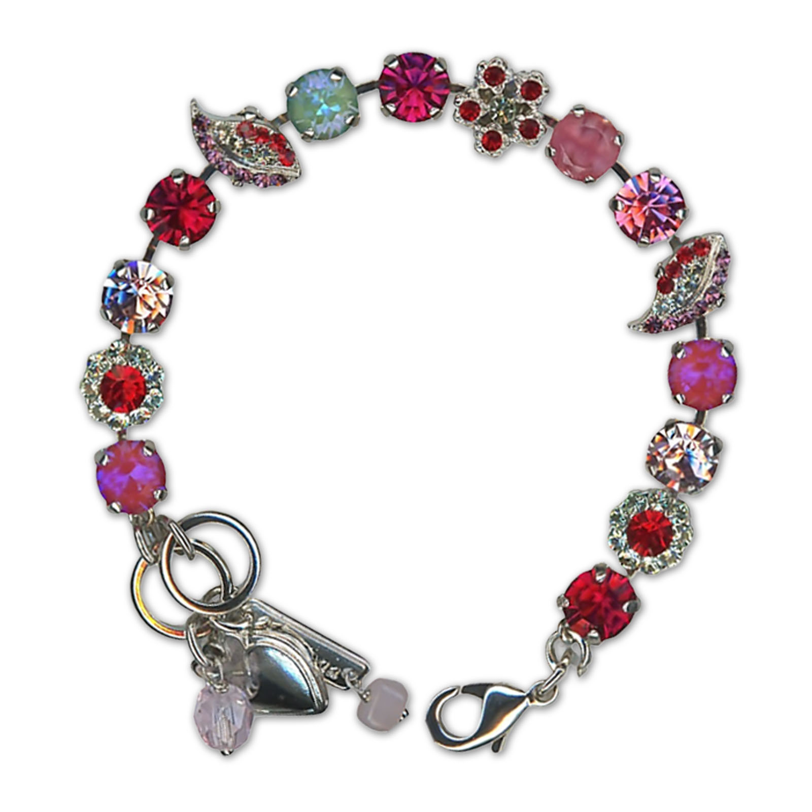B-4502-1156-RO (3) Bracelet by Mariana Woman Ethereal Siam and Rose Swarovski Crystals - Image 1