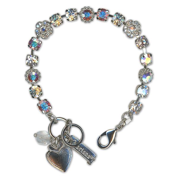 Bracelet by Mariana Woman Shimmering AB and Moonlight Swarovski Crystals